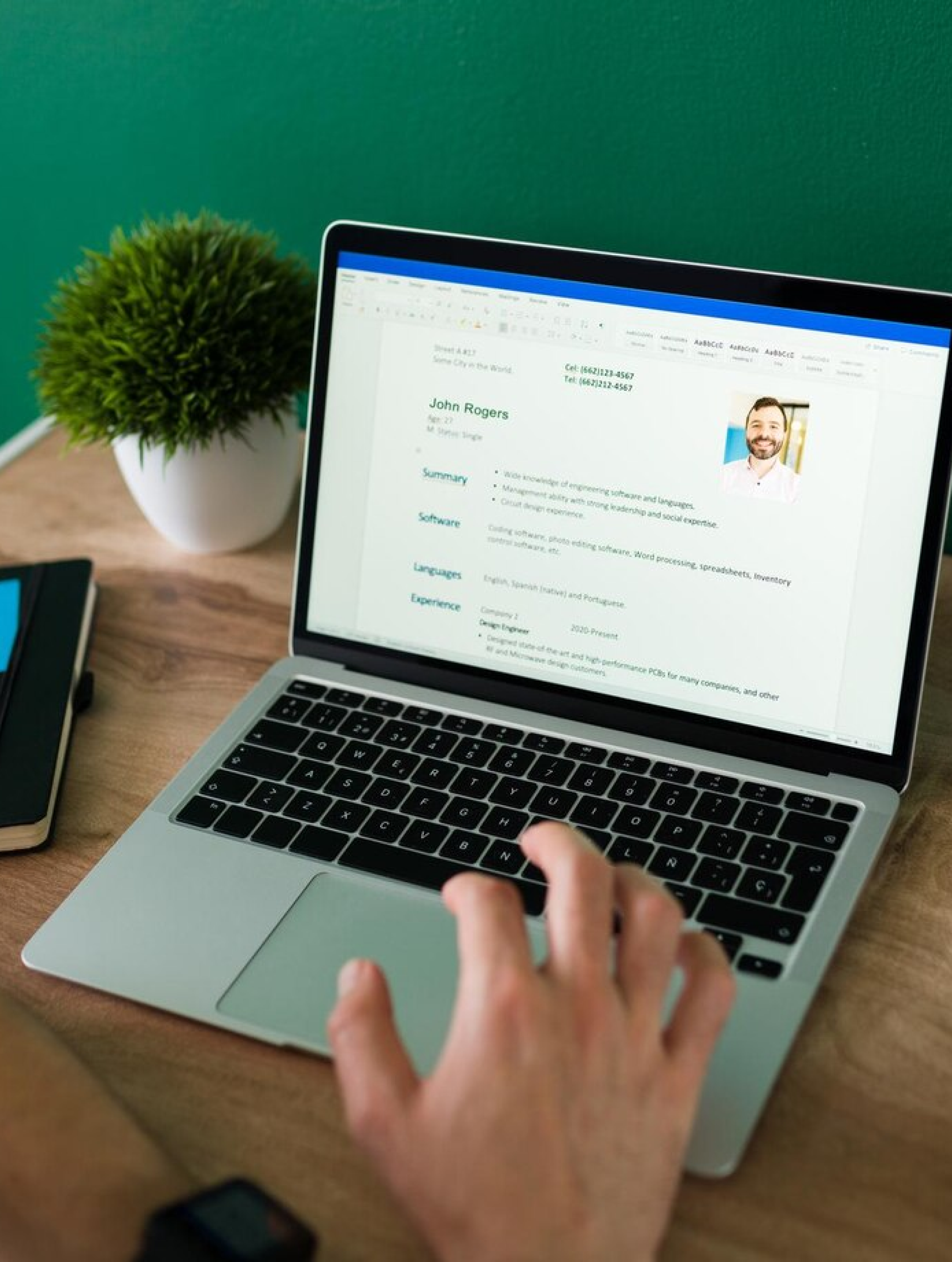 a person editing their resume using MyResumeTool